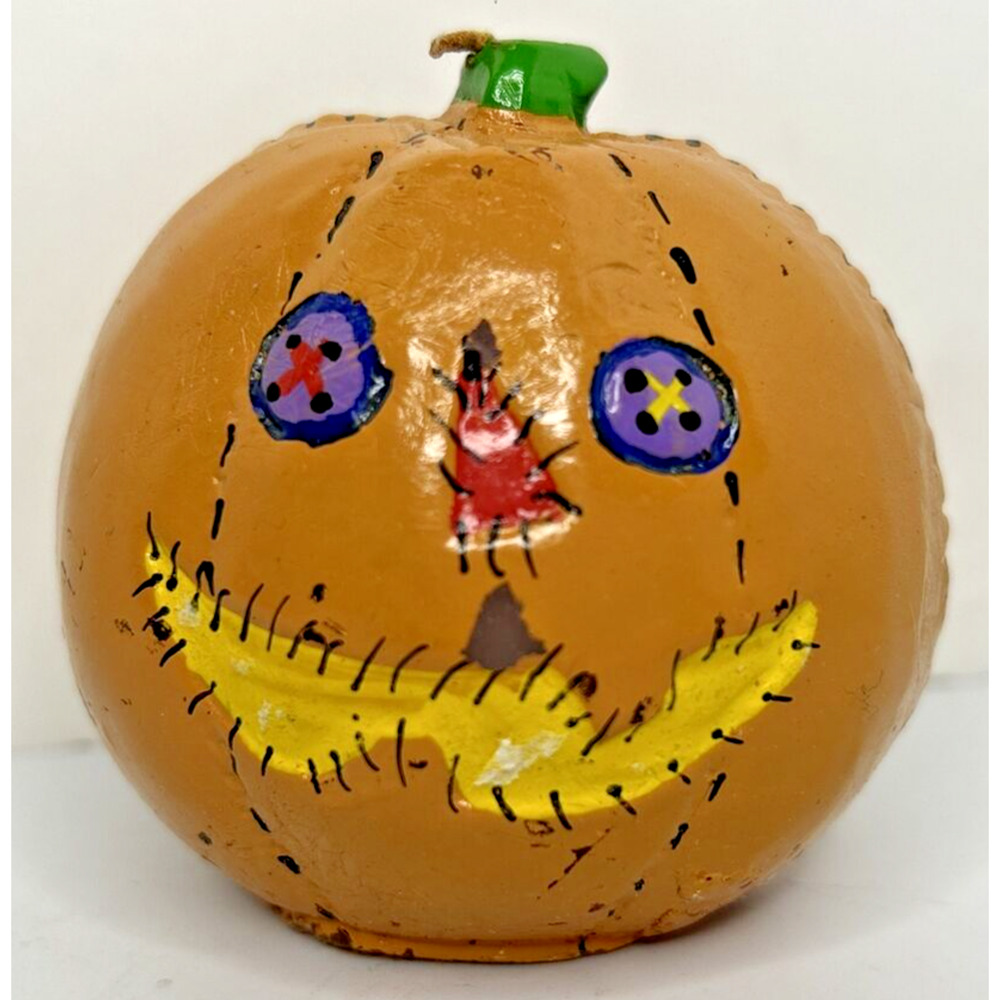 Vintage Halloween Scarecrow Pumpkin 2.5"‎ SKU H471